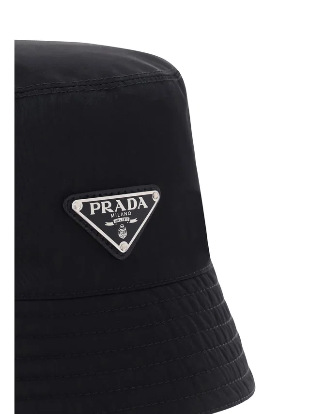 Prada 2hc1372dmi Bucket Hat — Black Polyamide in Black Nylon from HEWI
