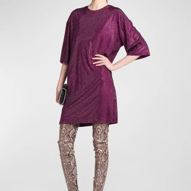 Stella McCartney Crystal Embellished Mini Dress Read Description in purple Satin from Poshmark