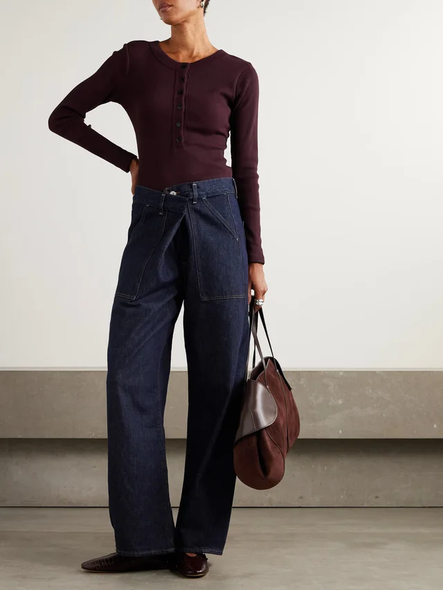 CITIZENS OF HUMANITY Ines Utility Crop organic high-rise wide-leg jeans in Blue, photo 2 of 2 from NET-A-PORTER (Canada)