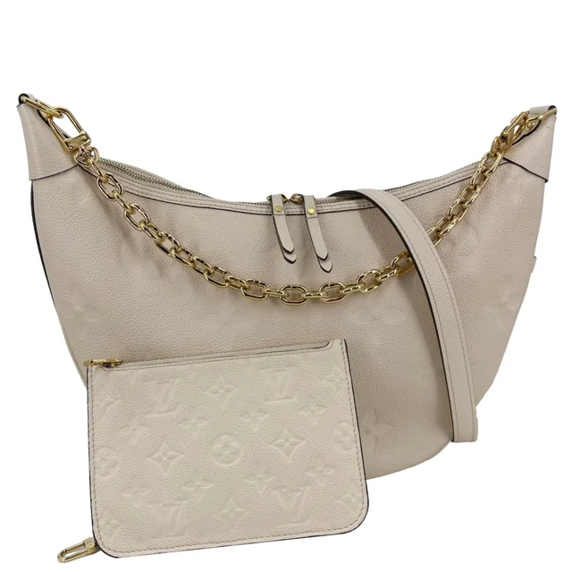 Louis Vuitton Loop Giant Monogram Empreinte Hobo Shoulder Bag Cream in White Leather from Dallas Designer Handbags