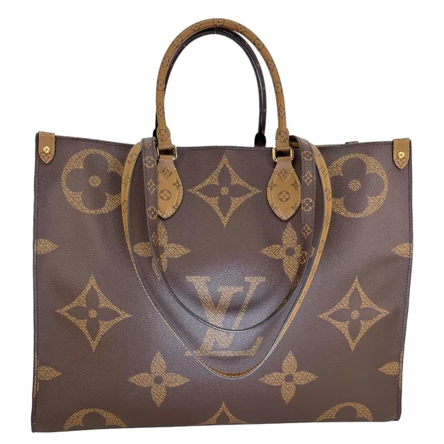 Louis Vuitton Onthego GM Reverse Monogram Giant Canvas Shoulder Bag Brown in Brown Canvas from Dallas Designer Handbags