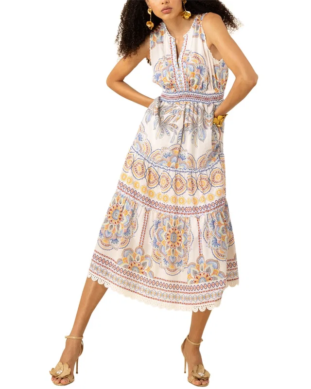 Hale Bob Liv Linen-Blend Midi Dress, image 1 of 1 from Gilt
