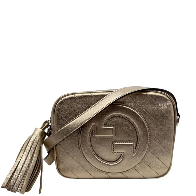 Gucci Blondie Small Leather Camera Crossbody Bag Gold 742360 in Gold Leather from Dallas Designer Handbags