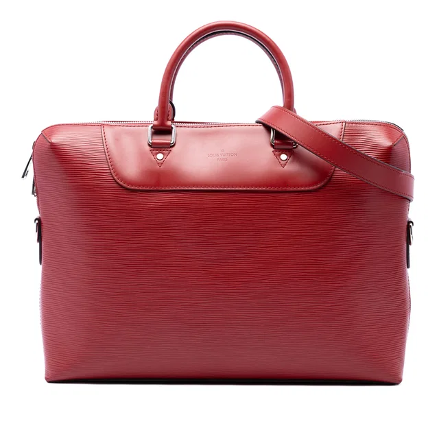 Red Louis Vuitton Epi Porte Documents Jour Business Bag in Red Leather from Designer Revival