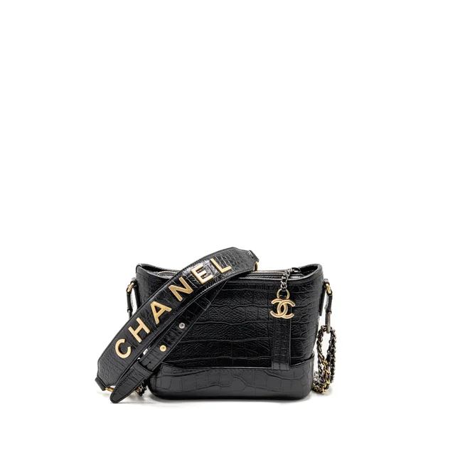 Chanel Small Gabrielle Hobo Bag in Black Calfskin from EMIER
