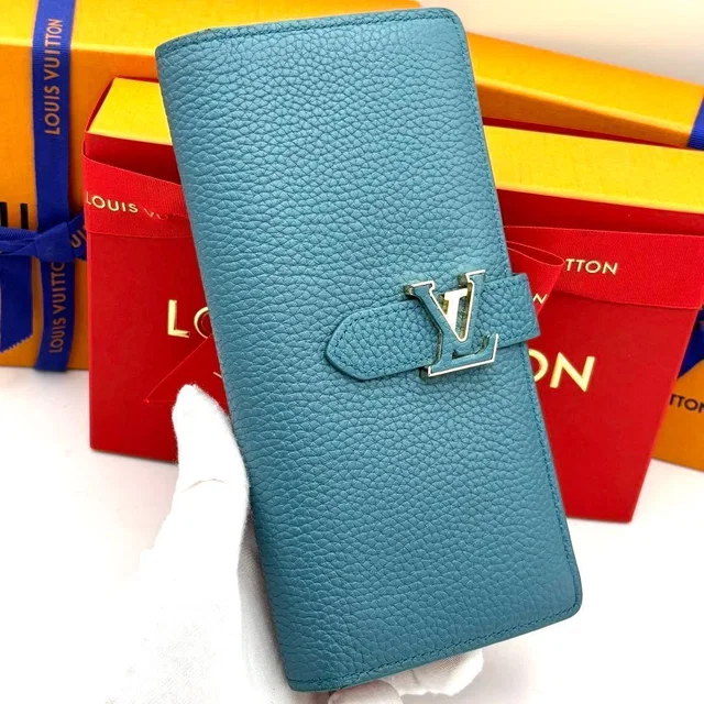 Wallet LV Vertical Light Blue in Blue from The Reluxe