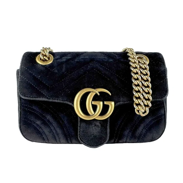 Gucci Shoulder Bag Black in Black Velvet from The Reluxe