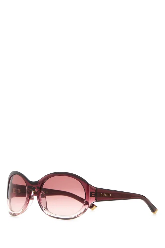 Gucci Acetate Oval-Frame Sunglasses — Red Exterior in Red from HEWI