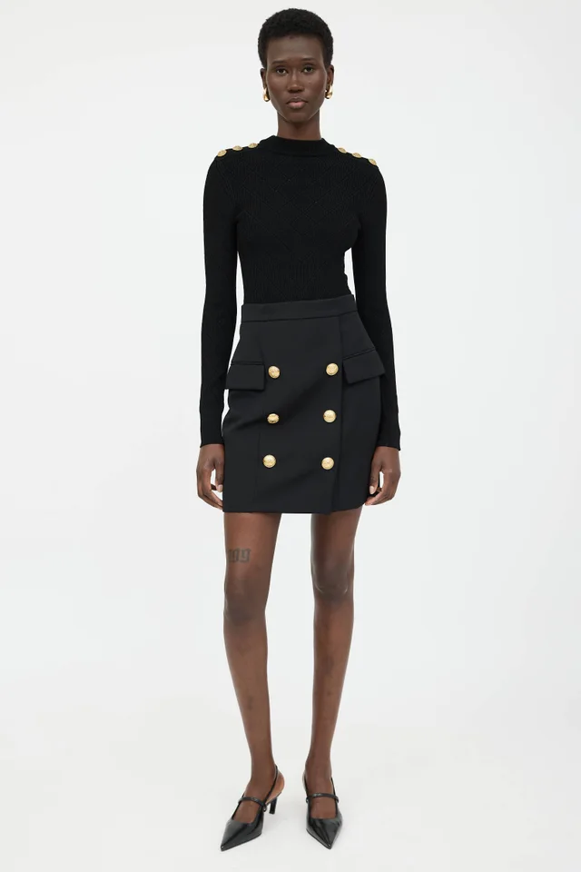 Balmain Knit Open Back Bodysuit from VSP Consignment, photo 2 of 2