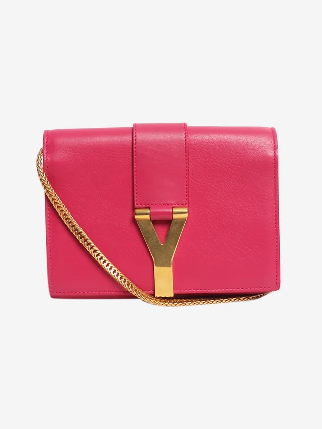 Saint Laurent Pink mini Chyc cross-body bag in Pink Leather from Sign of the Times