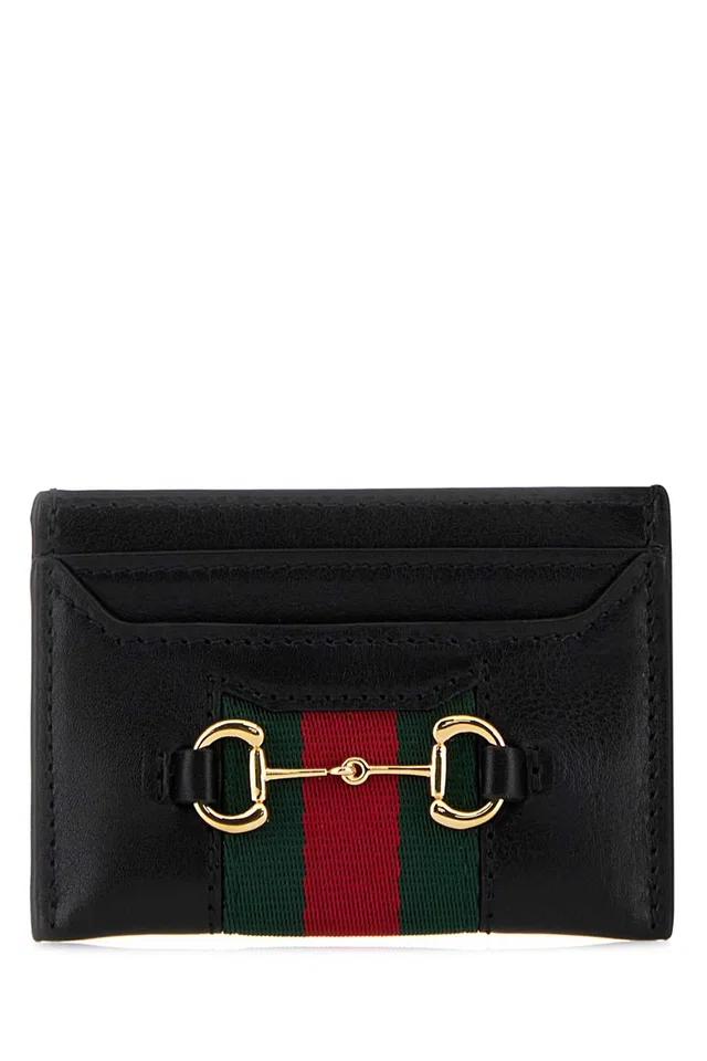 Gucci Leather With Horsebit Detail Card Case — Black Wallet in Black Leather from HEWI