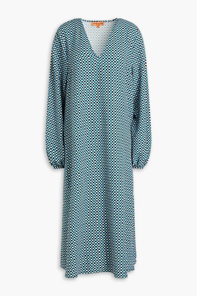 Stine Goya Printed Stretch-Seersucker Midi Dress in Multicolor from THE OUTNET, photo 1 of 1