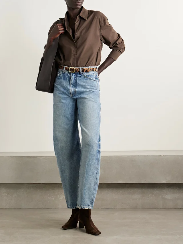 NILI LOTAN Amante cotton-poplin shirt in Brown, photo 2 of 2 from NET-A-PORTER (Canada)