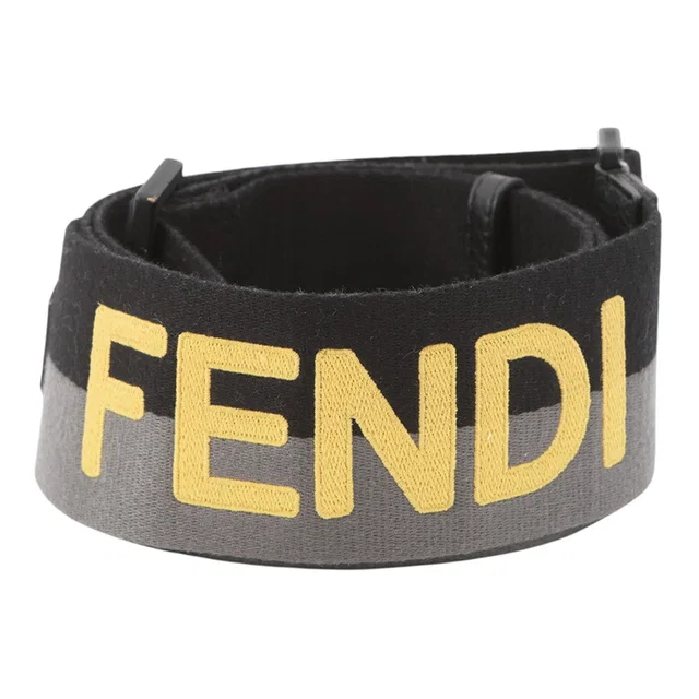 Fendi Strap you Black/Gray/Yellow8AV397 Canvas in Black Canvas from GALLERY RARE