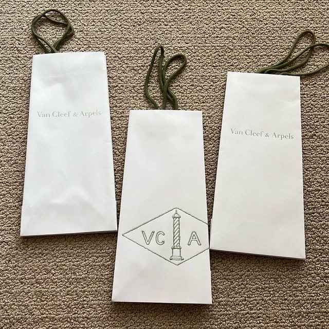 Set Of 3 - Vca Van Cleef & Arpels Shopping Bag in green|white from Poshmark