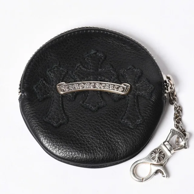 Chrome Hearts Paper with Chain Cross Patch Leather Wallet 925 Sterling Silver in Silver Leather from The Reluxe