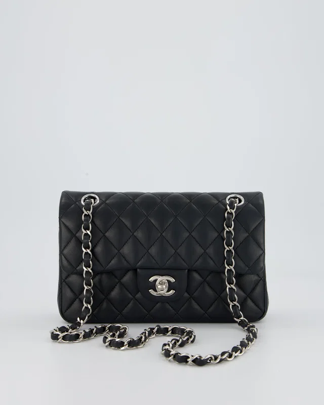 Chanel Black Small Classic Double Flap Bag in Black Lambskin from Sellier