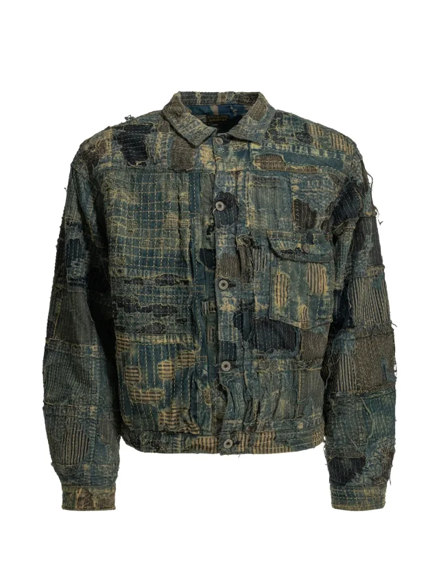 Boro patchwork denim jacket