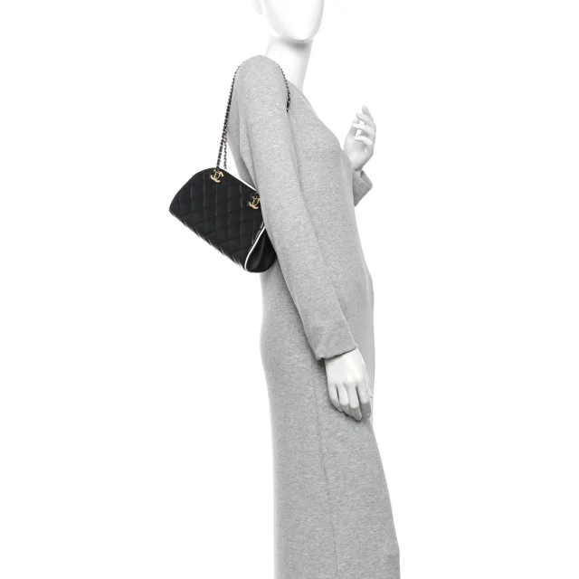 Chanel Quilted Clutch in Black Lambskin from FASHIONPHILE, photo 2 of 11