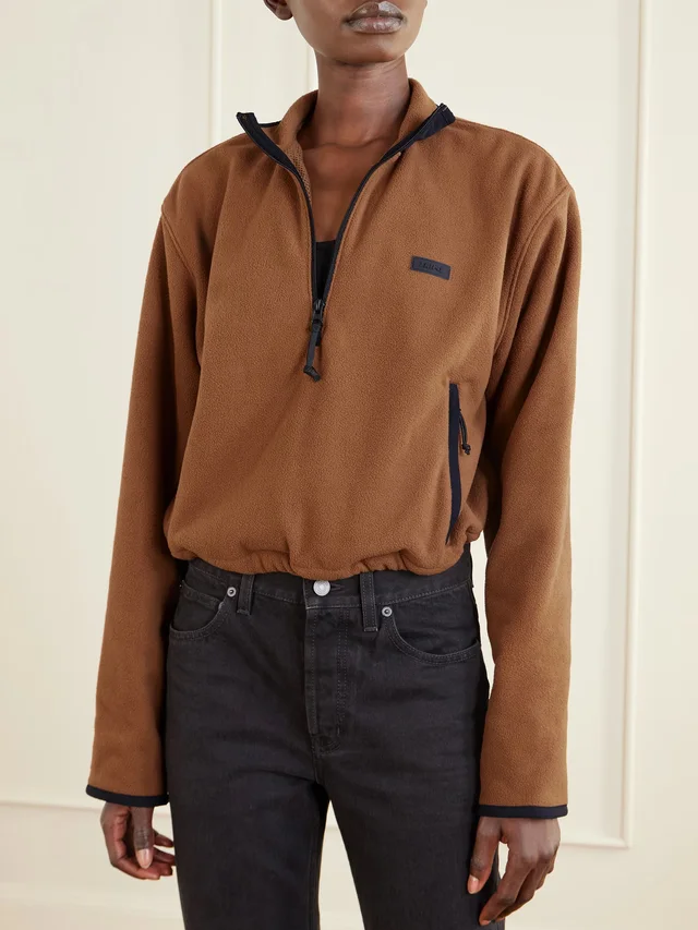 SKIMS Outdoor Fleece Half-Zip Pullover - Chai in Brown, photo 2 of 2 from NET-A-PORTER (Canada)