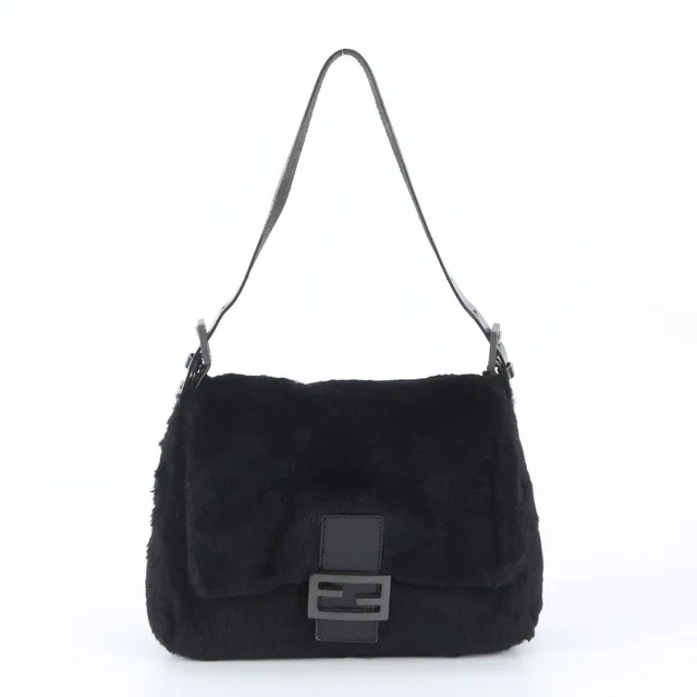 Fendi Mamma Bucket Baguette Leather Black Shoulder Bag in Black Leather from The Reluxe