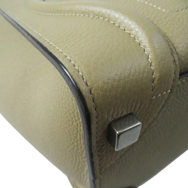 Celine Micro Drummed Calfskin Luggage Tote in neutral|white Calfskin from Her-Age, photo 8 of 12