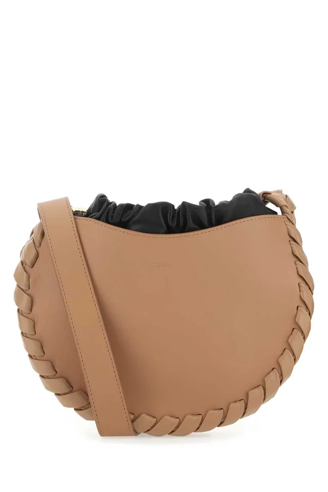 Chloé Braided Leather Shoulder Bag — Beige in Beige Leather from HEWI