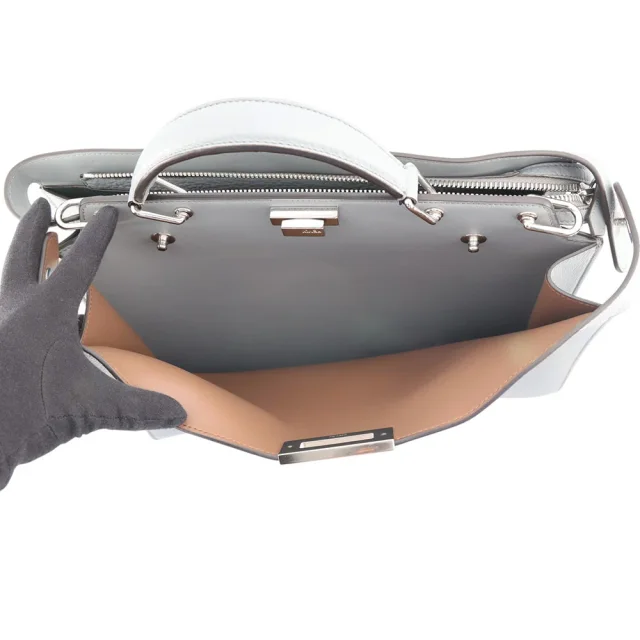 Fendi Peekaboo Icy You Gray7VA529AFC3 Leather Size Medium in Leather from GALLERY RARE, photo 7 of 19