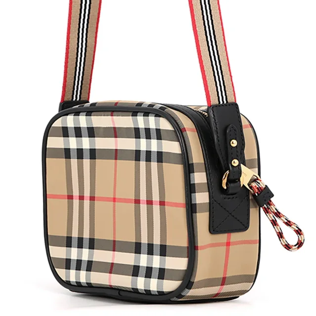 Burberry Nova Check B Patch Shoulder Bag Beige/Black/Red8023901 Nylon Leather in Black Nylon from GALLERY RARE, photo 2 of 13