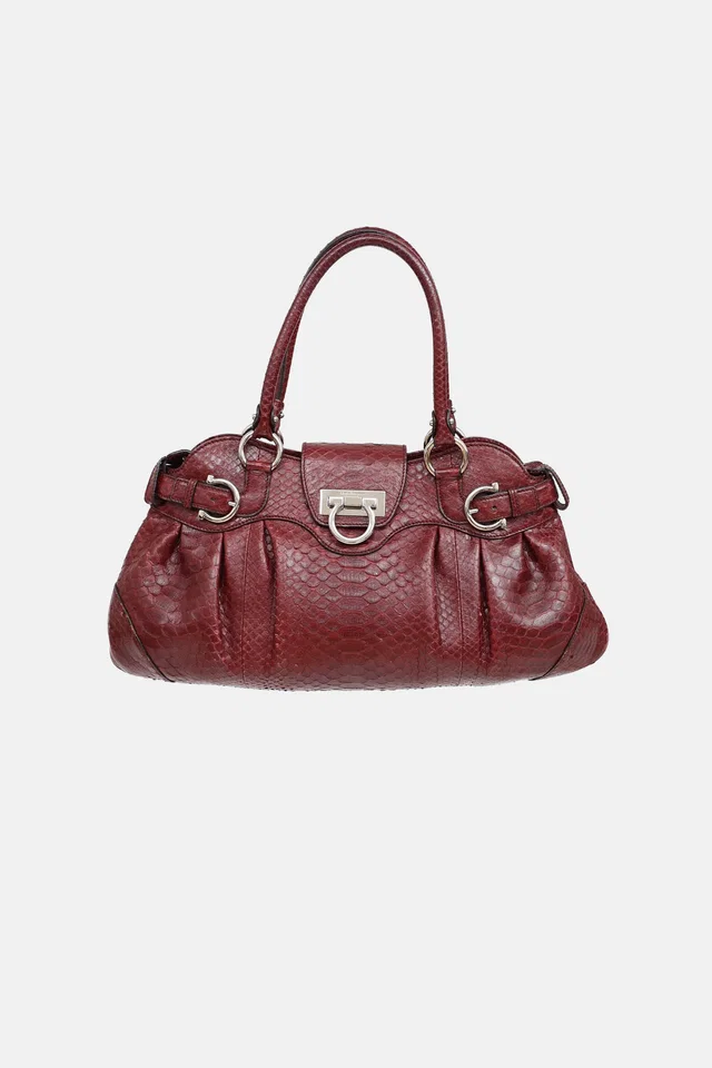 Ferragamo Embossed Marisa Bag in Suede from VSP Consignment
