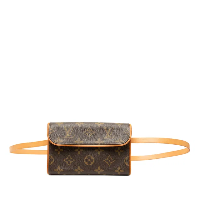 Brown Louis Vuitton Monogram Pochette Florentine Belt Bag in Brown Coated canvas from Designer Revival