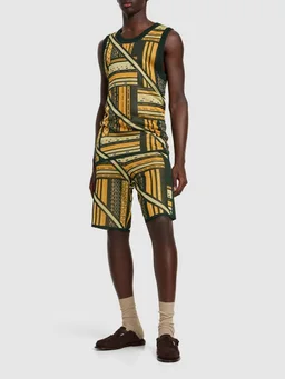 Ahluwalia Sports shorts with geometric pattern in 100% Viscose, photo 3 of 11 from LUISAVIAROMA