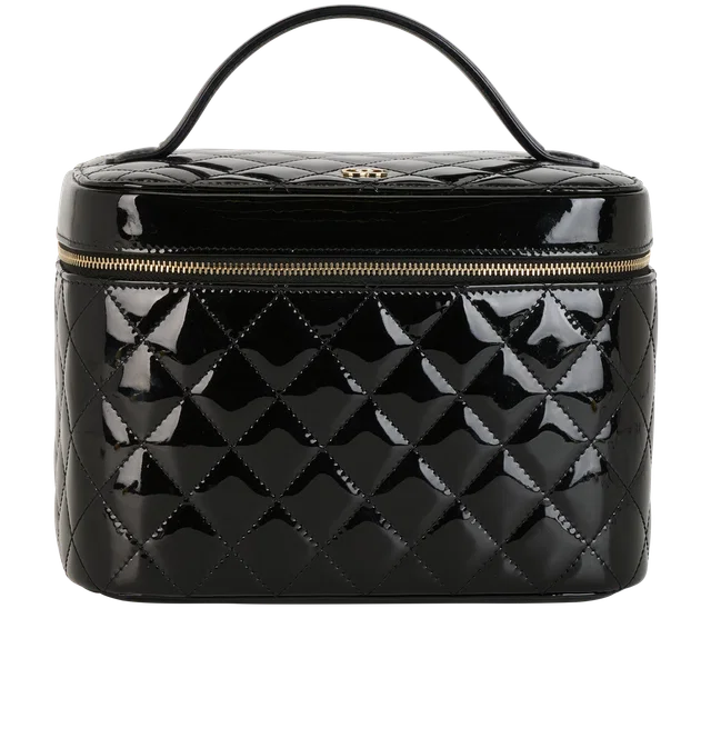 Chanel Top Handle Vanity in Black Patent Leather from Designer Exchange