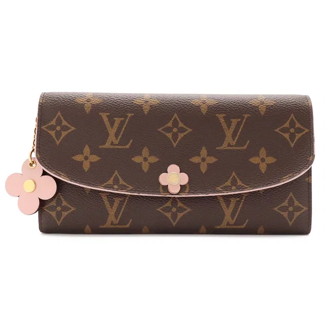 Louis Vuitton Monogram Portefeuille Emily Flower Motif Bifold Wallet Rose in Pink Coated canvas from The Reluxe