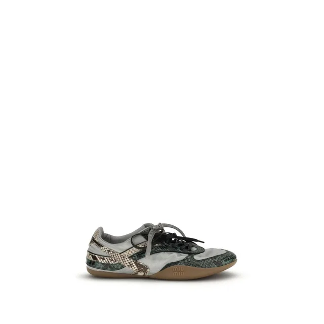 Miu Miu Gray Other Fibres Athletic Sneakers in Grey Python from HEWI