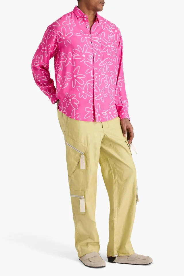Jacquemus Printed Woven Shirt in Pink, photo 2 of 4 from THE OUTNET