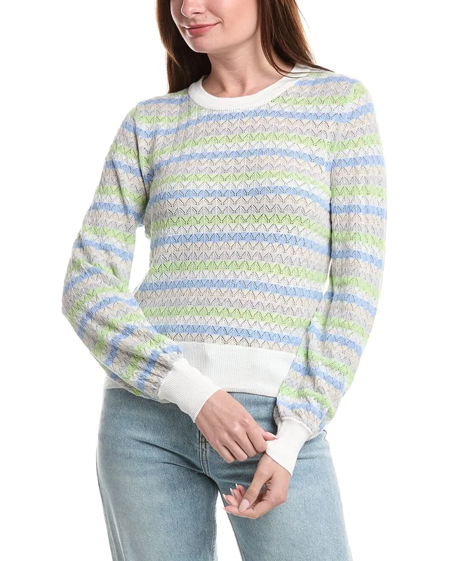 &Isla Alaina Pointelle Stripe Top, image 1 of 1 from Gilt