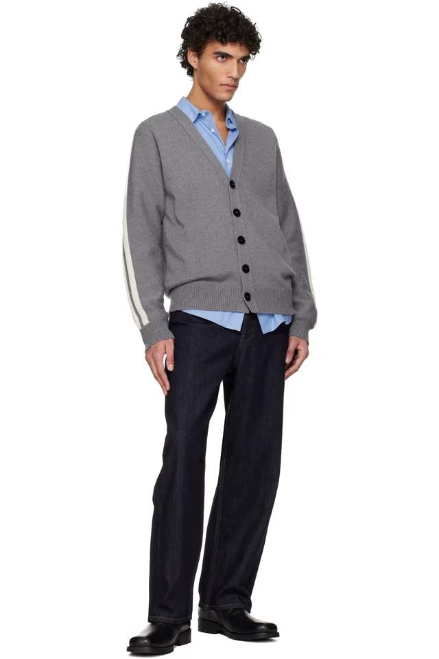 Jil Sander Gray Cashmere Cardigan, photo 4 of 4 from SSENSE