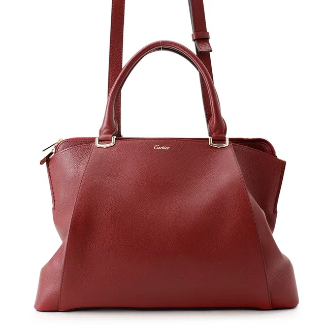 C de Cartier 2WAY Bag BordeauxL1001829 Calf Leather Size SM in Calfskin from GALLERY RARE