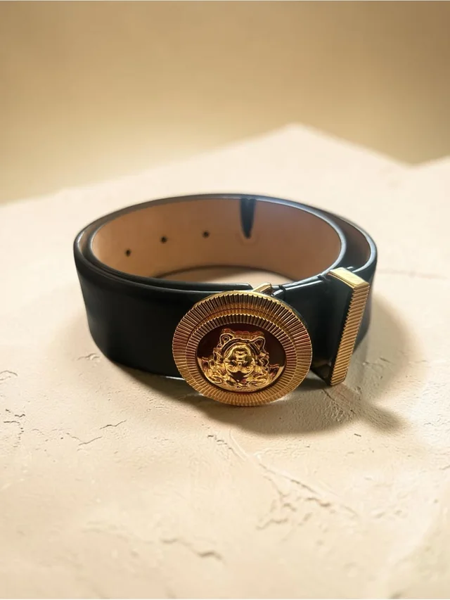 Versace Black Belt With Gold Medallion Buckle(Child) in gold|black from Poshmark