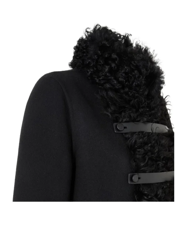 Black wool and shearling coat, image 1 of 1 from SENSER
