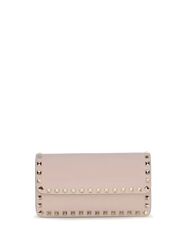 Valentino Garavani Chain Wallet — Pink Calf Leather & Purses in Pink Calfskin from HEWI