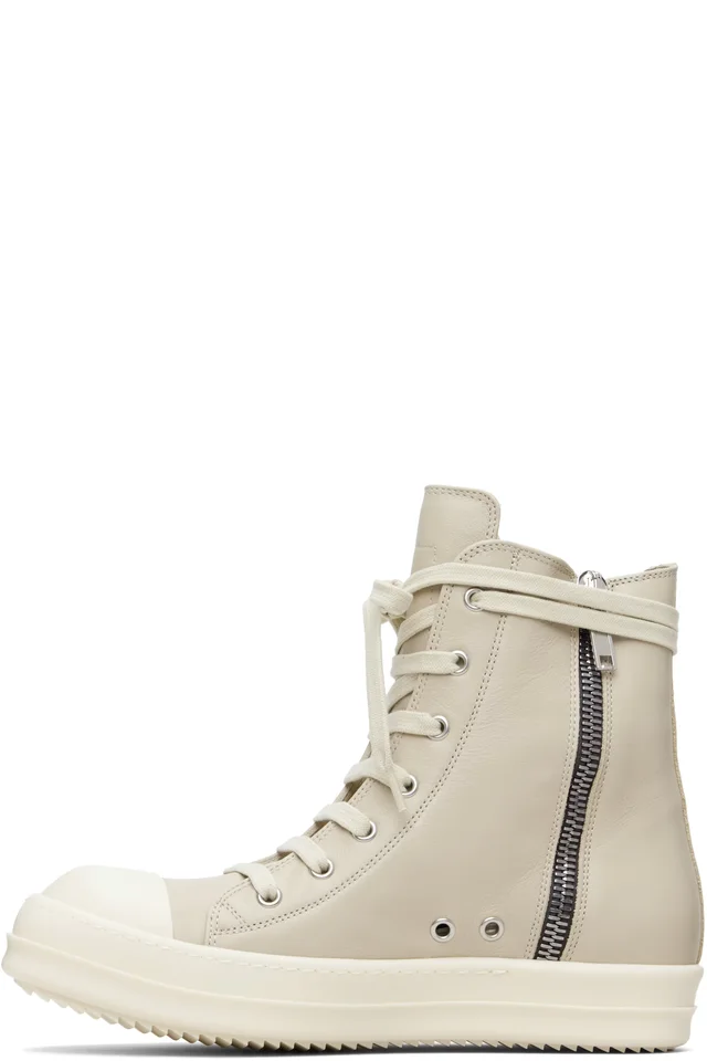 Rick Owens Beige Temple Sneakers, photo 3 of 5 from SSENSE