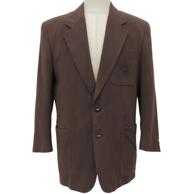 Dior Emblem Logo Embroidered Jacket #S Brown in Brown from VINTAGE QOO TOKYO