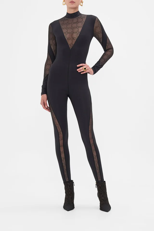 Camilla eBoutique MESH INSERT CATSUIT SOLID BLACK from CAMILLA, photo 1 of 1