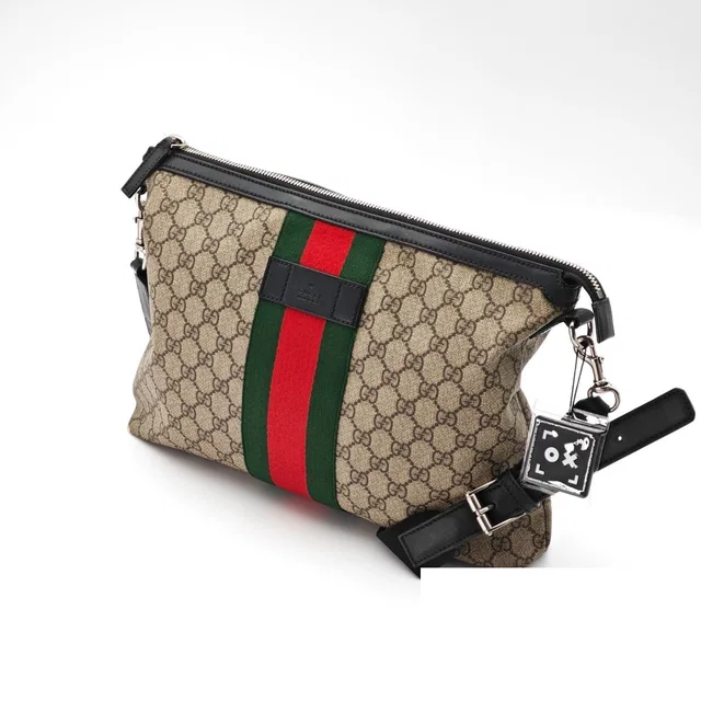 Gucci Messenger Bag Beige in Beige Canvas from The Reluxe