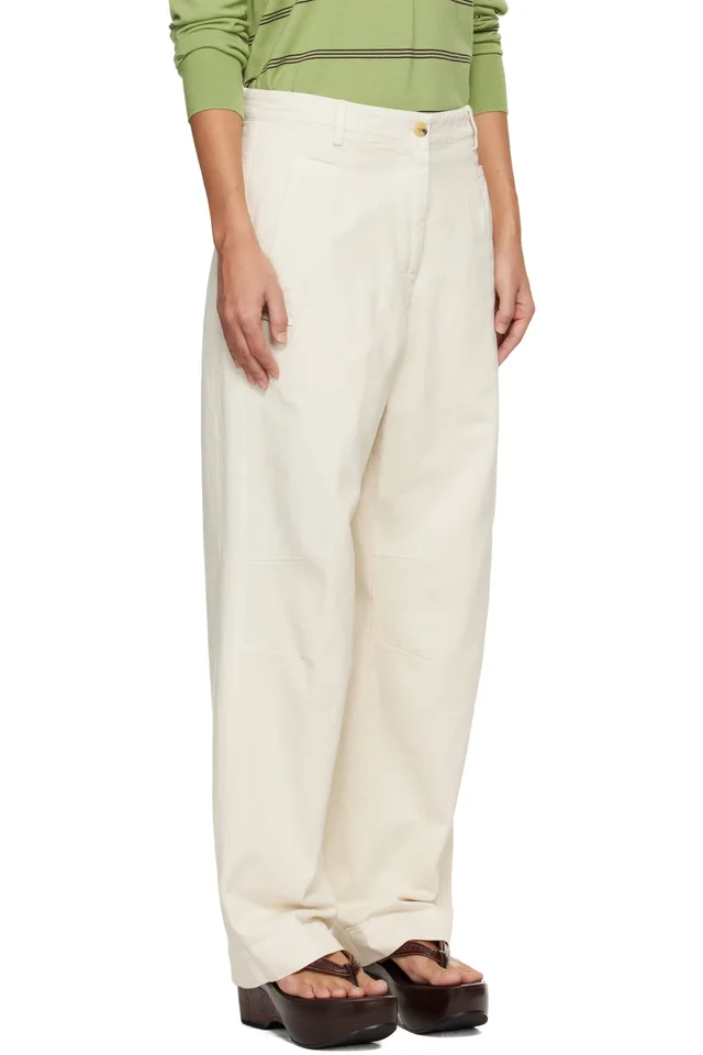 Dries Van Noten Off-White Loose Fit Workwear Trousers, photo 2 of 4 from SSENSE