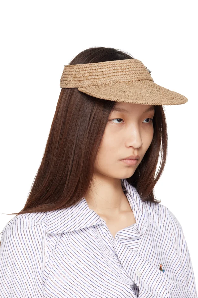 Vivienne Westwood Beige Raffia Visor, photo 2 of 3 from SSENSE