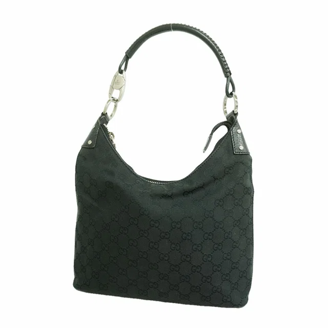 Gucci Handbag GG Canvas Black Silver in Black Canvas from The Reluxe