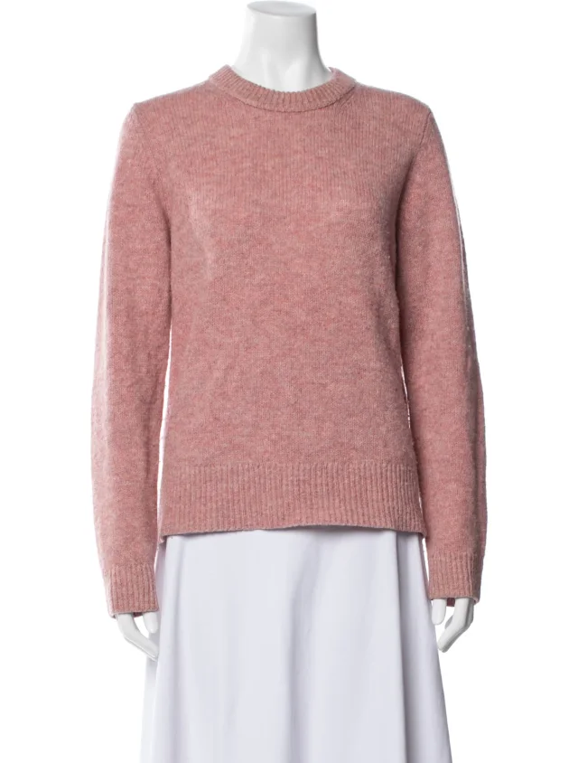 Acne Studios Wool Crew Neck Sweater in pink Wool from The RealReal